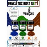 Fabrikone 3'lü Set Premium Parafin Soya Wax Toz Mum Boyası Hobi Seti - 10 cc (Mavi, Yeşil, Turuncu) BKFAB3MYT10G