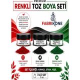 Fabrikone 3'lü Set Premium Parafin Soya Wax Toz Mum Boyası Hobi Seti - 5 cc (Kırmızı, Siyah, Yeşil) BKFAB3KSY5G