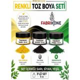 Fabrikone 3'lü Set Premium Parafin Soya Wax Toz Mum Boyası Hobi Seti - 5 cc (Sarı, Siyah, Yeşil) BKFAB3SRSY5G