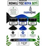 Fabrikone 3'lü Set Premium Parafin Soya Wax Toz Mum Boyası Hobi Seti - 5 cc (Siyah, Mavi, Yeşil) BKFAB3SMY5G
