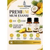 Fabrikone Premium Mum Esansı 5 cc 2'li Set - Ananas, Hindistan Cevizi - Soya Wax, Parafin, Jel Wax ve Bal Mumu Uyumlu BKFAB2ANHC5 - Şeffaf
