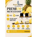 Fabrikone Premium Mum Esansı 5 cc 2'li Set - Ananas, Vanilya - Soya Wax, Parafin, Jel Wax ve Bal Mumu Uyumlu BKFAB2ANVN5 - Şeffaf