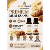 Fabrikone Premium Mum Esansı 5 cc 2'li Set - Beyaz Çikolata, Karamel - Soya Wax, Parafin, Jel Wax ve Bal Mumu Uyumlu BKFAB2BCKR5 - Şeffaf