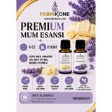 Fabrikone Premium Mum Esansı 5 cc 2'li Set - Beyaz Çikolata, Lavanta - Soya Wax, Parafin, Jel Wax ve Bal Mumu Uyumlu BKFAB2BCLV5 - Şeffaf
