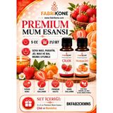 Fabrikone Premium Mum Esansı 5 cc 2'li Set - Çilek, Mandalina - Soya Wax, Parafin, Jel Wax ve Bal Mumu Uyumlu BKFAB2CKMN5 - Şeffaf