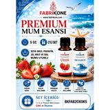 Fabrikone Premium Mum Esansı 5 cc 2'li Set - Çilek, Okyanus - Soya Wax, Parafin, Jel Wax ve Bal Mumu Uyumlu BKFAB2CKOK5 - Şeffaf