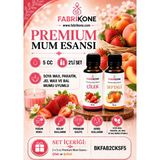 Fabrikone Premium Mum Esansı 5 cc 2'li Set - Çilek, Şeftali - Soya Wax, Parafin, Jel Wax ve Bal Mumu Uyumlu BKFAB2CKSF5 - Şeffaf