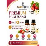 Fabrikone Premium Mum Esansı 5 cc 2'li Set - Çilek, Vanilya - Soya Wax, Parafin, Jel Wax ve Bal Mumu Uyumlu BKFAB2CKVN5 - Şeffaf
