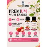 Fabrikone Premium Mum Esansı 5 cc 2'li Set - Çilek, Yasemin - Soya Wax, Parafin, Jel Wax ve Bal Mumu Uyumlu BKFAB2CKYS5 - Şeffaf