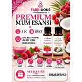 Fabrikone Premium Mum Esansı 5 cc 2'li Set - Frambuaz, Hindistan Cevizi - Soya Wax, Parafin, Jel Wax ve Bal Mumu Uyumlu BKFAB2FBHC5 - Şeffaf