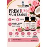 Fabrikone Premium Mum Esansı 5 cc 2'li Set - Gül, Hindistan Cevizi - Soya Wax, Parafin, Jel Wax ve Bal Mumu Uyumlu BKFAB2GLHC5 - Şeffaf
