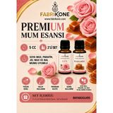 Fabrikone Premium Mum Esansı 5 cc 2'li Set - Gül, Karamel - Soya Wax, Parafin, Jel Wax ve Bal Mumu Uyumlu BKFAB2GLKR5 - Şeffaf