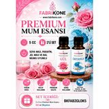 Fabrikone Premium Mum Esansı 5 cc 2'li Set - Gül, Okyanus - Soya Wax, Parafin, Jel Wax ve Bal Mumu Uyumlu BKFAB2GLOK5 - Şeffaf