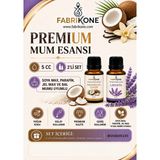 Fabrikone Premium Mum Esansı 5 cc 2'li Set - Hindistan Cevizi, Lavanta - Soya Wax, Parafin, Jel Wax ve Bal Mumu Uyumlu BKFAB2HCLV5 - Şeffaf
