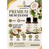 Fabrikone Premium Mum Esansı 5 cc 2'li Set - Hindistan Cevizi, Yasemin - Soya Wax, Parafin, Jel Wax ve Bal Mumu Uyumlu BKFAB2HCYS5 - Şeffaf