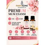 Fabrikone Premium Mum Esansı 5 cc 2'li Set - Japon Kirazı, Vanilya - Soya Wax, Parafin, Jel Wax ve Bal Mumu Uyumlu BKFAB2JKVN5 - Şeffaf