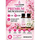 Fabrikone Premium Mum Esansı 5 cc 2'li Set - Japon Kirazı, Yasemin - Soya Wax, Parafin, Jel Wax ve Bal Mumu Uyumlu BKFAB2JKYS5 - Şeffaf