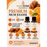 Fabrikone Premium Mum Esansı 5 cc 2'li Set - Karamel, Portakal - Soya Wax, Parafin, Jel Wax ve Bal Mumu Uyumlu BKFAB2KRPT5 - Şeffaf