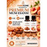 Fabrikone Premium Mum Esansı 5 cc 2'li Set - Karamel, Şeftali - Soya Wax, Parafin, Jel Wax ve Bal Mumu Uyumlu BKFAB2KRSF5 - Şeffaf
