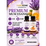 Fabrikone Premium Mum Esansı 5 cc 2'li Set - Lavanta, Mandalina - Soya Wax, Parafin, Jel Wax ve Bal Mumu Uyumlu BKFAB2LVMN5 - Şeffaf