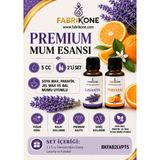 Fabrikone Premium Mum Esansı 5 cc 2'li Set - Lavanta, Portakal - Soya Wax, Parafin, Jel Wax ve Bal Mumu Uyumlu BKFAB2LVPT5 - Şeffaf