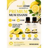 Fabrikone Premium Mum Esansı 5 cc 2'li Set - Limon, Vanilya - Soya Wax, Parafin, Jel Wax ve Bal Mumu Uyumlu BKFAB2LMVN5 - Şeffaf