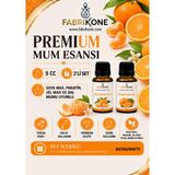 Fabrikone Premium Mum Esansı 5 cc 2'li Set - Mandalina, Portakal - Soya Wax, Parafin, Jel Wax ve Bal Mumu Uyumlu BKFAB2MNPT5 - Şeffaf