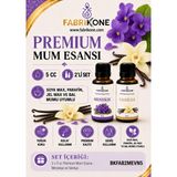 Fabrikone Premium Mum Esansı 5 cc 2'li Set - Menekşe, Vanilya - Soya Wax, Parafin, Jel Wax ve Bal Mumu Uyumlu BKFAB2MEVN5 - Şeffaf