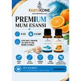 Fabrikone Premium Mum Esansı 5 cc 2'li Set - Okyanus, Portakal - Soya Wax, Parafin, Jel Wax ve Bal Mumu Uyumlu BKFAB2OKPT5 - Şeffaf