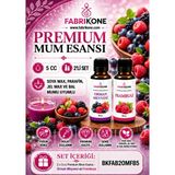 Fabrikone Premium Mum Esansı 5 cc 2'li Set - Orman Meyvesi, Frambuaz - Soya Wax, Parafin, Jel Wax ve Bal Mumu Uyumlu BKFAB2OMFB5 - Şeffaf