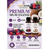 Fabrikone Premium Mum Esansı 5 cc 2'li Set - Orman Meyvesi, Hindistan Cevizi - Soya Wax, Parafin, Jel Wax ve Bal Mumu Uyumlu BKFAB2OMHC5 - Şeffaf