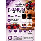 Fabrikone Premium Mum Esansı 5 cc 2'li Set - Orman Meyvesi, Karamel - Soya Wax, Parafin, Jel Wax ve Bal Mumu Uyumlu BKFAB2OMKR5 - Şeffaf