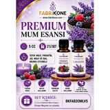 Fabrikone Premium Mum Esansı 5 cc 2'li Set - Orman Meyvesi, Lavanta - Soya Wax, Parafin, Jel Wax ve Bal Mumu Uyumlu BKFAB2OMLV5 - Şeffaf