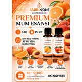 Fabrikone Premium Mum Esansı 5 cc 2'li Set - Portakal, Şeftali - Soya Wax, Parafin, Jel Wax ve Bal Mumu Uyumlu BKFAB2PTSF5 - Şeffaf