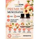Fabrikone Premium Mum Esansı 5 cc 2'li Set - Şeftali, Yasemin - Soya Wax, Parafin, Jel Wax ve Bal Mumu Uyumlu BKFAB2SFYS5 - Şeffaf