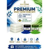 Fabrikone Premium Mum Yapım Hobi Seti - Parafin Wax 1 kg - 2'li Toz Mum Boyası Seti - Mavi, Yeşil BKFABPW1KG2MY - Şeffaf - 3'lü Set