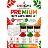 Fabrikone Premium Mum Yapım Hobi Seti - Parafin Wax 250 gr - 3'lü Toz Mum Boyası Seti - Kırmızı, Yeşil, Turuncu BKFABPW2503KYT - Şeffaf - 4'lü Set