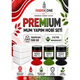 Fabrikone Premium Mum Yapım Hobi Seti - Parafin Wax 500 gr - 3'lü Toz Mum Boyası Seti - Kırmızı, Yeşil, Siyah BKFABPW5003KYS - Şeffaf - 4'lü Set