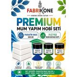 Fabrikone Premium Mum Yapım Hobi Seti - Parafin Wax 500 gr - 3'lü Toz Mum Boyası Seti - Mavi, Yeşil, Sarı BKFABPW5003MYSR - Şeffaf - 4'lü Set