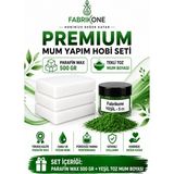 Fabrikone Premium Mum Yapım Hobi Seti - Parafin Wax 500 gr - Tekli Toz Mum Boyası - Yeşil BKFABPW5001Y - Şeffaf - 2'li Set