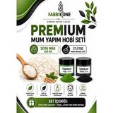 Fabrikone Premium Mum Yapım Hobi Seti - Soya Wax 250 gr - 2'li Toz Mum Boyası Seti - Yeşil, Siyah BKFABSW2502YS - Şeffaf - 3'lü Set