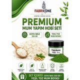 Fabrikone Premium Mum Yapım Hobi Seti - Soya Wax 250 gr - Tekli Toz Mum Boyası - Yeşil BKFABSW2501Y - Şeffaf - 2'li Set