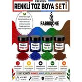 Fabrikone Toz Mum Boyası Seti 10 cc 4’lü – Soya & Parafin Wax Için – Kırmızı, Mavi, Yeşil, Kahverengi BKFAB4KMYKH10G - Şeffaf - 4'lü Set