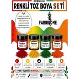 Fabrikone Toz Mum Boyası Seti 10 cc 4’lü – Soya & Parafin Wax Için – Kırmızı, Sarı, Yeşil, Turuncu BKFAB4KSRYT10G - Şeffaf - 4'lü Set