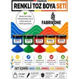 Fabrikone Toz Mum Boyası Seti 10 cc 5'li – Soya & Parafin Wax Için – Kırmızı, Sarı, Mavi, Yeşil, Turuncu BKFAB5KSRMYT10G - Şeffaf - 5'li Set