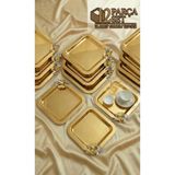 Fabriona Parlak Gümüş/gold Renk 12’li Lüx Kelebek Detaylı Tepsi 22X22 cm – Çay Kahve ve Söz Nişan Tepsisi