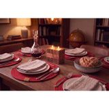 Fabrix Home 6 Adet Kırmızı Jüt Supla / Amerikan Servis Lux Sunum Tabak Altlığı - 32 x 32 cm - Kiremit