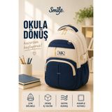 Fabrizio Çok Bölmeli Ortopedik Sırt Destekli Astarlı Su Geçirmez Saten Kumaş Kore Laptop Bölmeli Kız ve Erkek Genç ve Yetişkin için İlkokul Ortaokul Lise Üniversite Okul Çantası