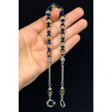 Fabula Silver Sarı Lacivert Renk Zaza Tesbih Erkek Hediye Tesbih