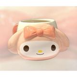 Facnspt Ithal My Melody 3D Tasarım Seramik Kupa – Sevimli Karakter Mug – Pembe Kulplu Kupa - Açık Pembe - 400 ml